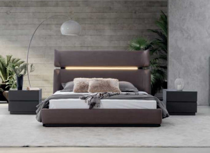 Luxury Bedroom set Bed with 2x Bedside tables Modern Design Set